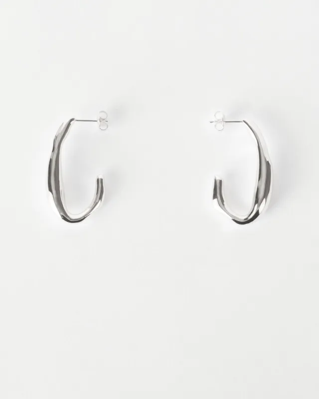 Oblong Hoops Silver Plated sold by Rejina Pyo