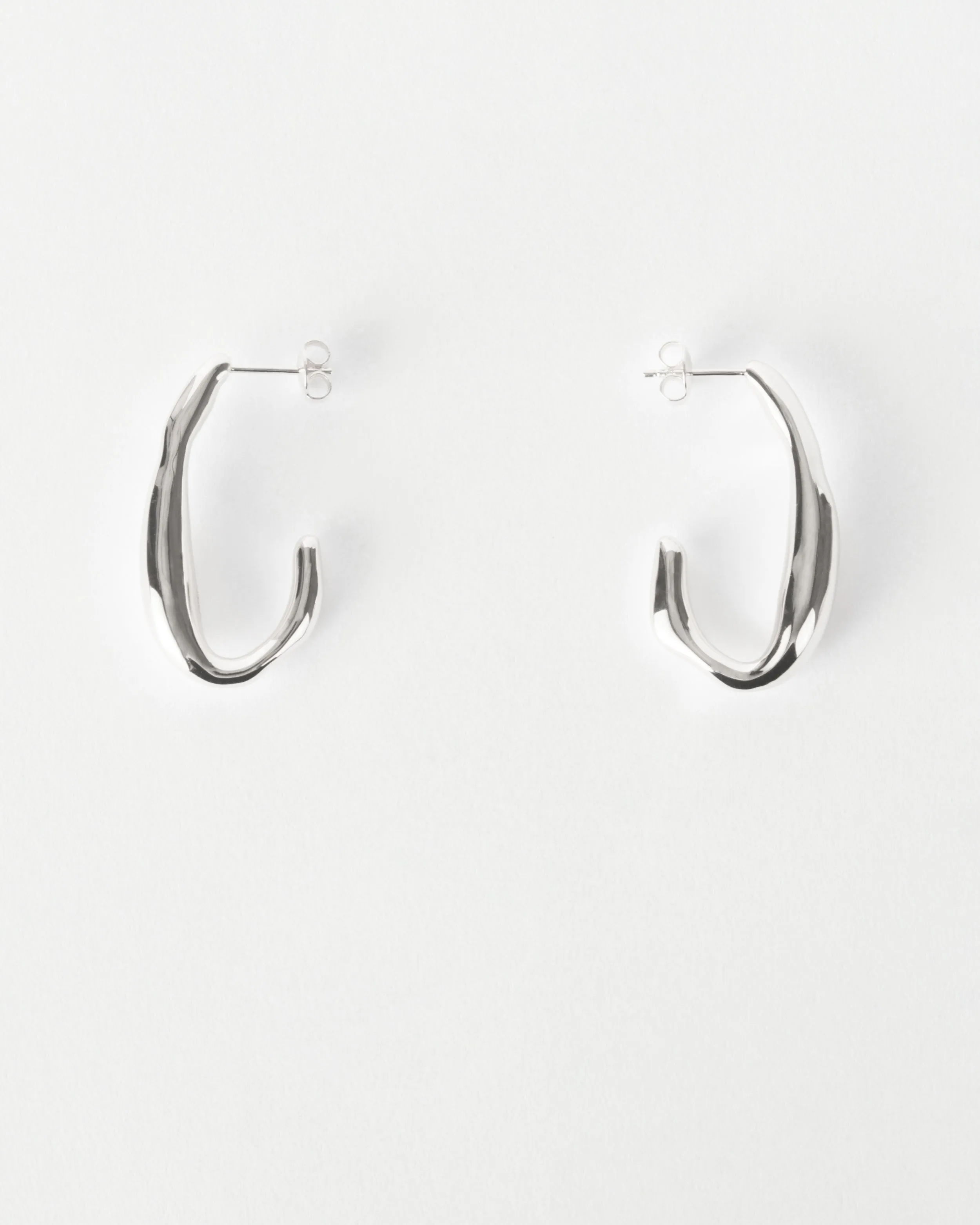 Oblong Hoops Silver Plated sold by Rejina Pyo