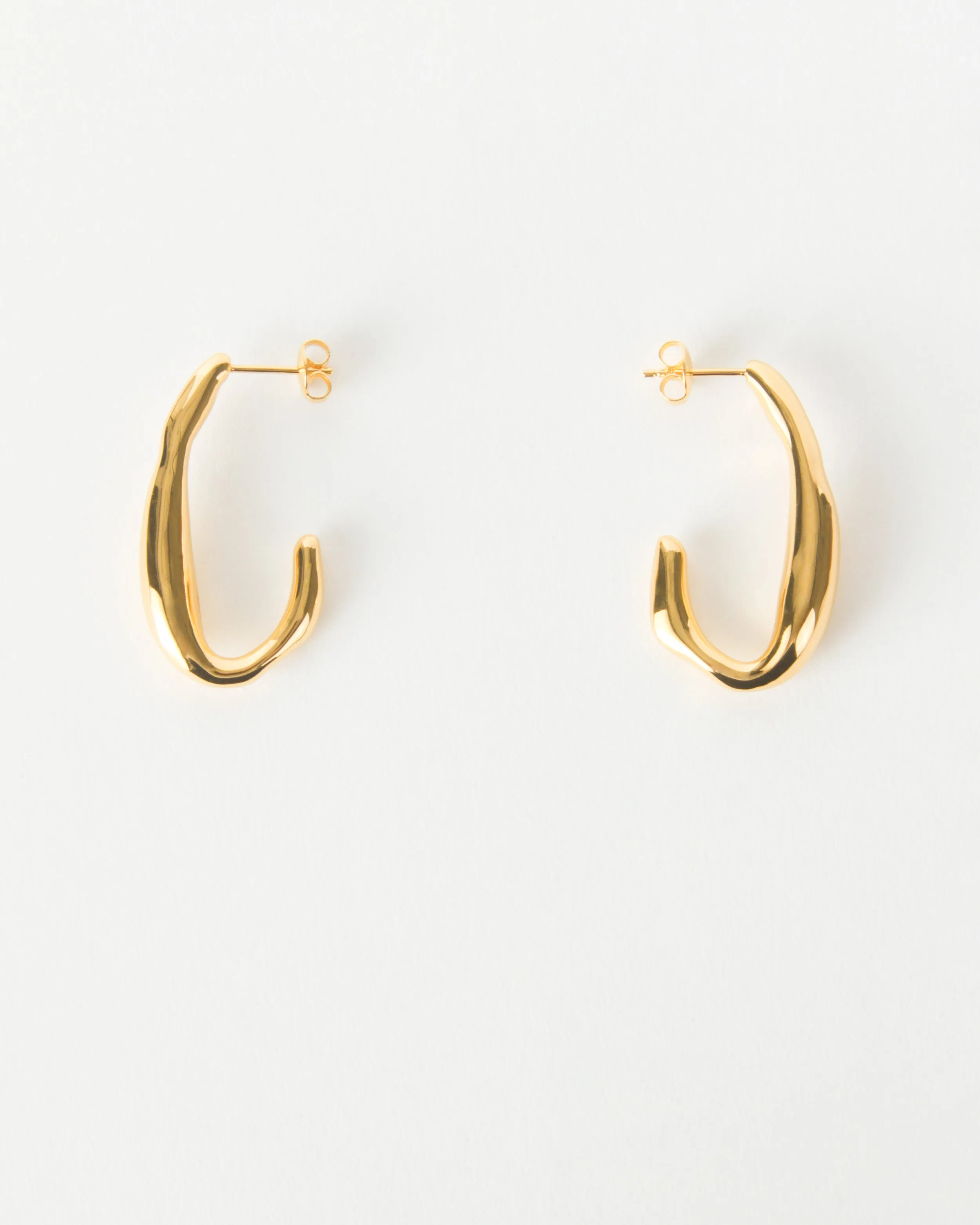 Oblong Hoops Gold Plated sold by Rejina Pyo product image thumbnail 2