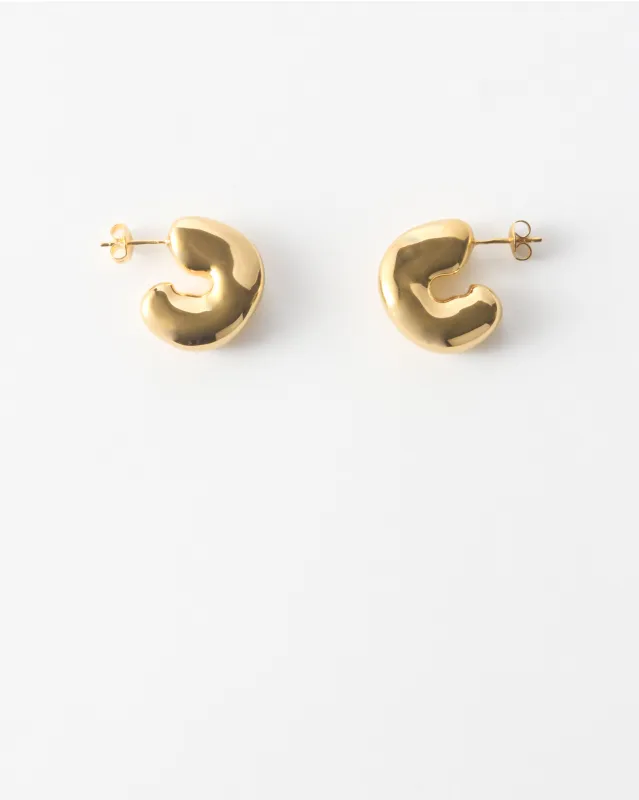 Molten Hoops Gold Plated sold by Rejina Pyo