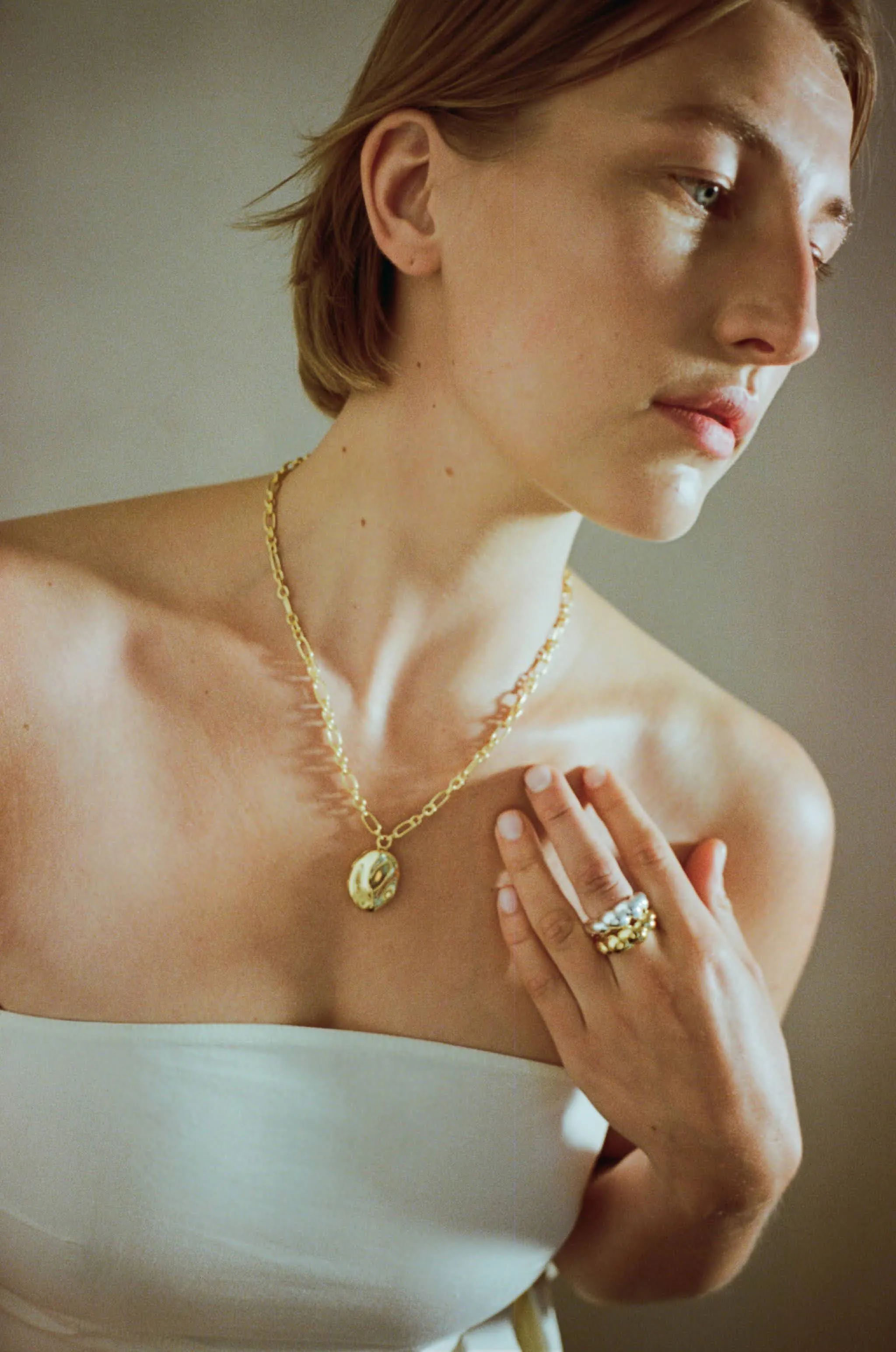 Molten Locket Necklace Gold Plated sold by Rejina Pyo product image thumbnail 5