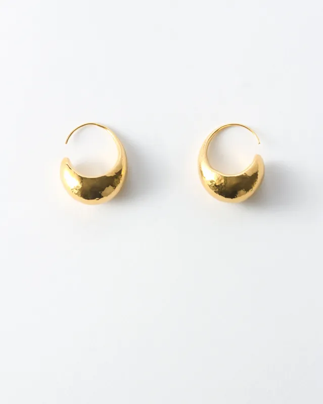 Curved Hoops Gold Plated made by Rejina Pyo