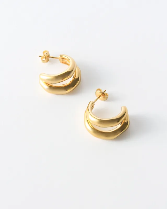 Double Hoops Gold Plated sold by Rejina Pyo