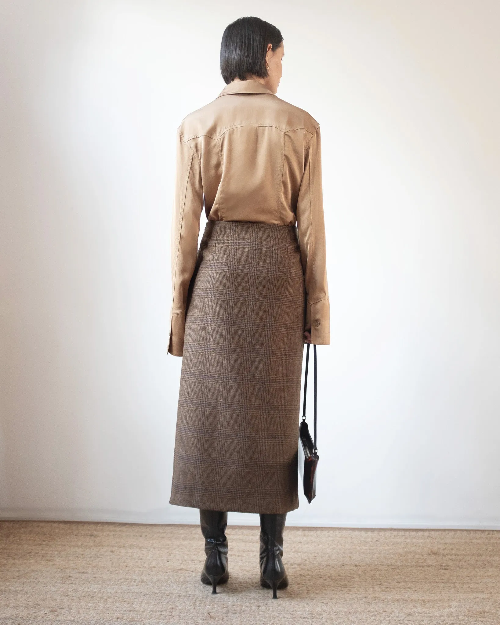 Avery Skirt Wool Check Brown sold by Rejina Pyo product image thumbnail 2