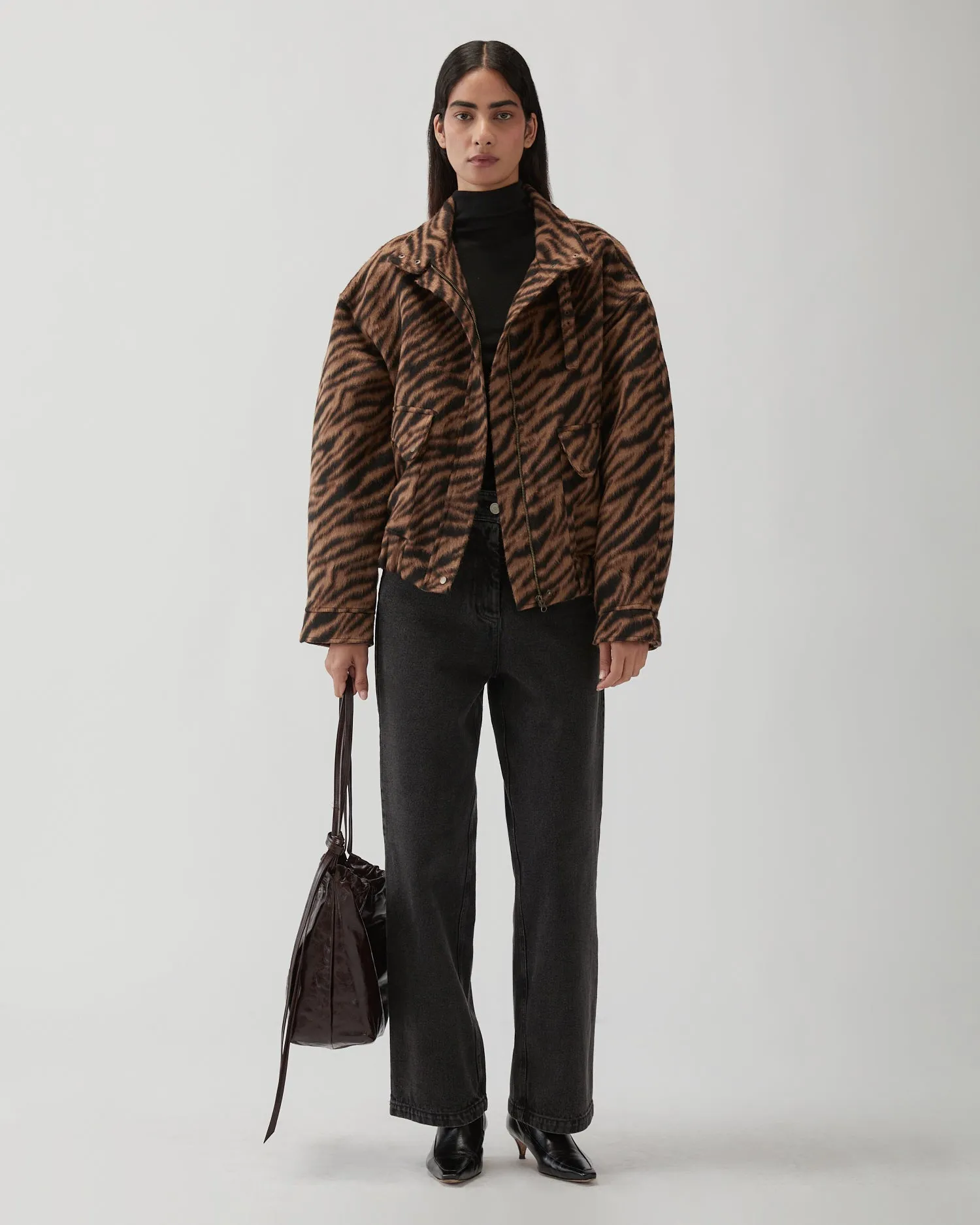 Sofie Jacket Wool Blend Jacquard Tiger Beige sold by Rejina Pyo product image thumbnail 2