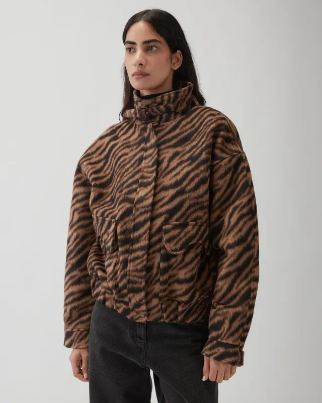 Sofie Jacket Wool Blend Jacquard Tiger Beige sold by Rejina Pyo