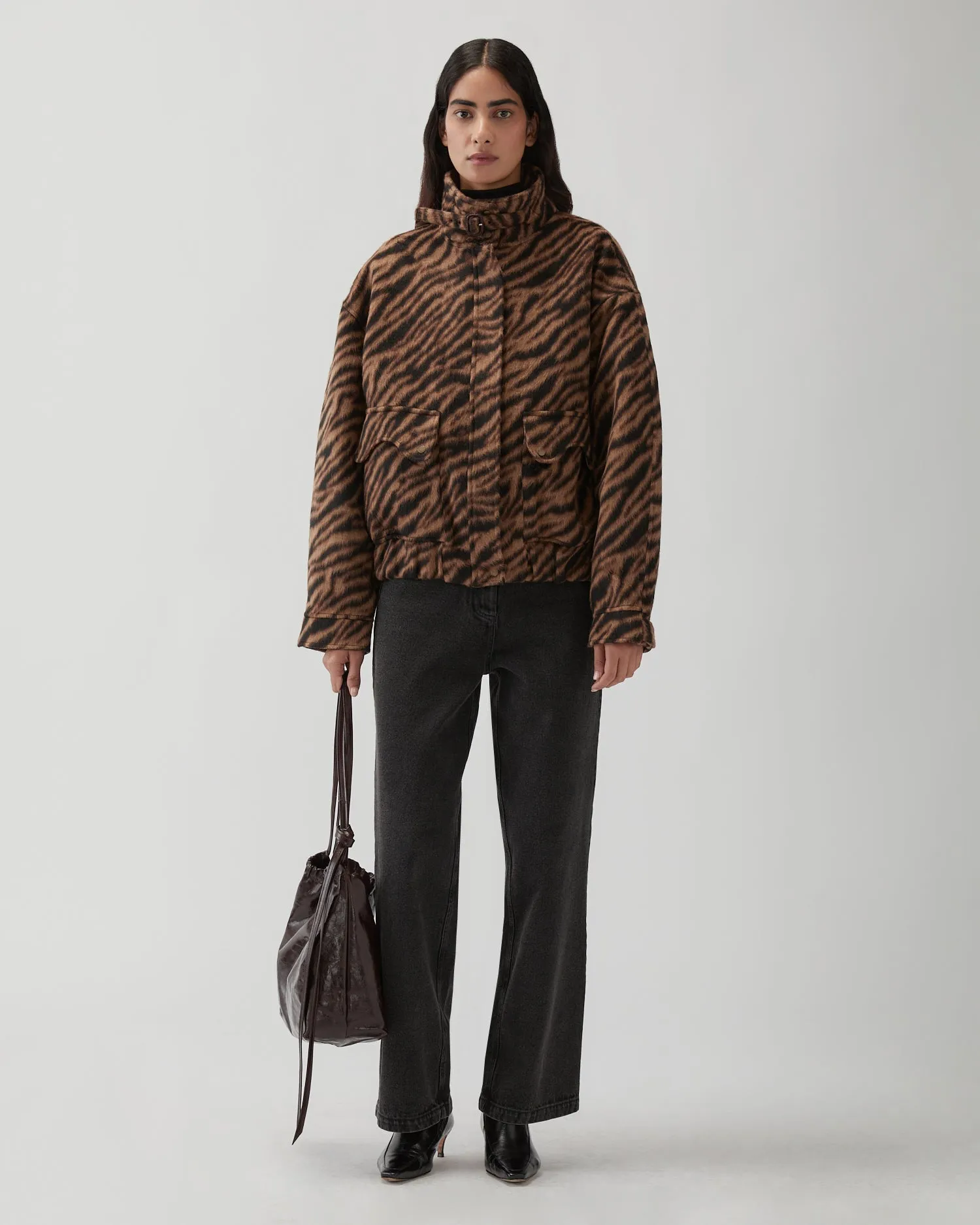 Sofie Jacket Wool Blend Jacquard Tiger Beige sold by Rejina Pyo product image thumbnail 5