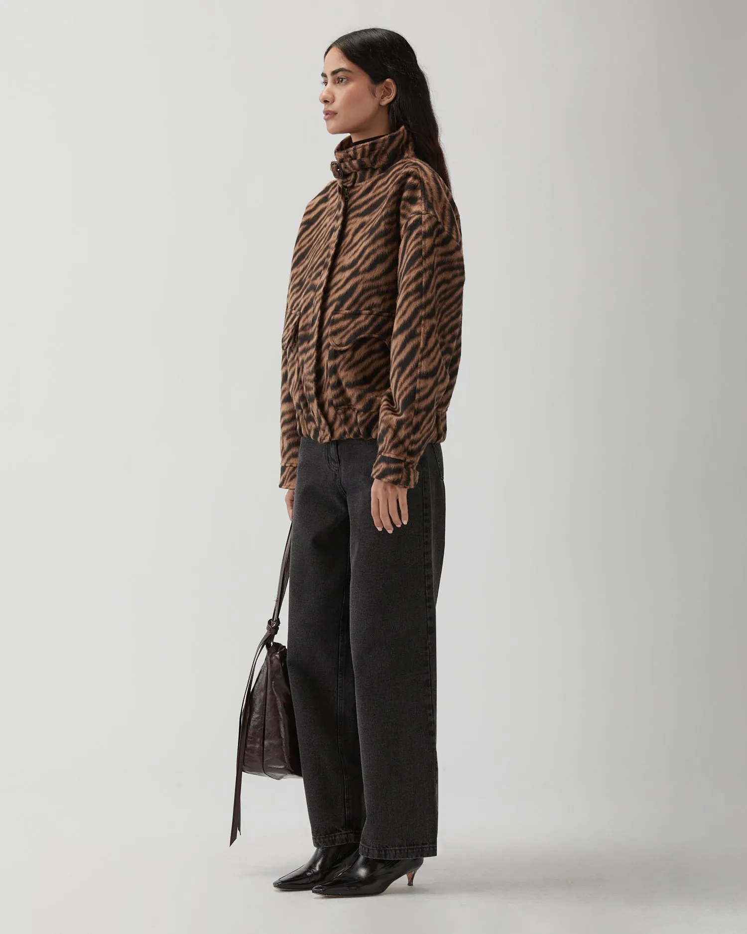 Sofie Jacket Wool Blend Jacquard Tiger Beige sold by Rejina Pyo product image thumbnail 3