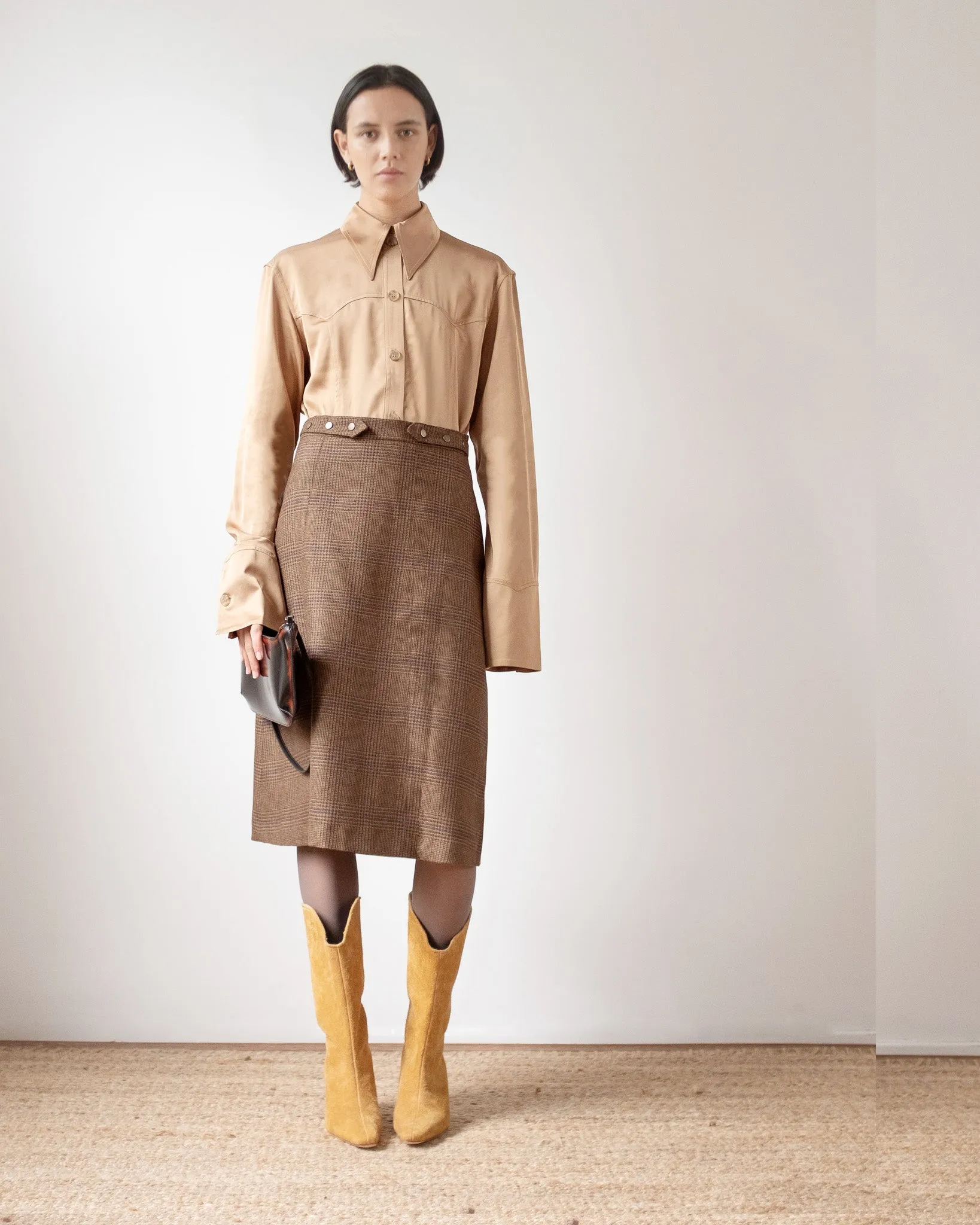 Camilla Shirt Satin Twill Tan sold by Rejina Pyo product image thumbnail 2