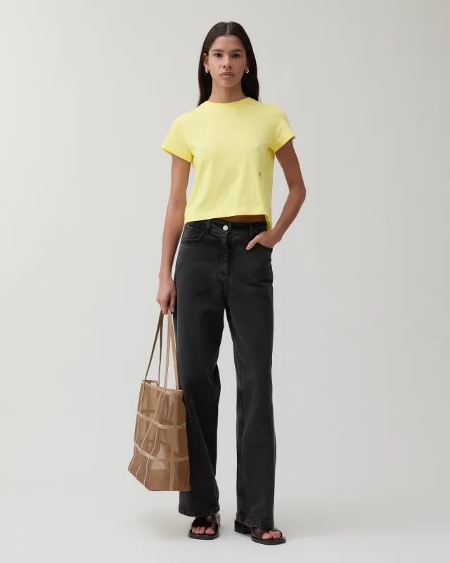 Maude Trousers Organic Cotton Denim Black sold by Rejina Pyo