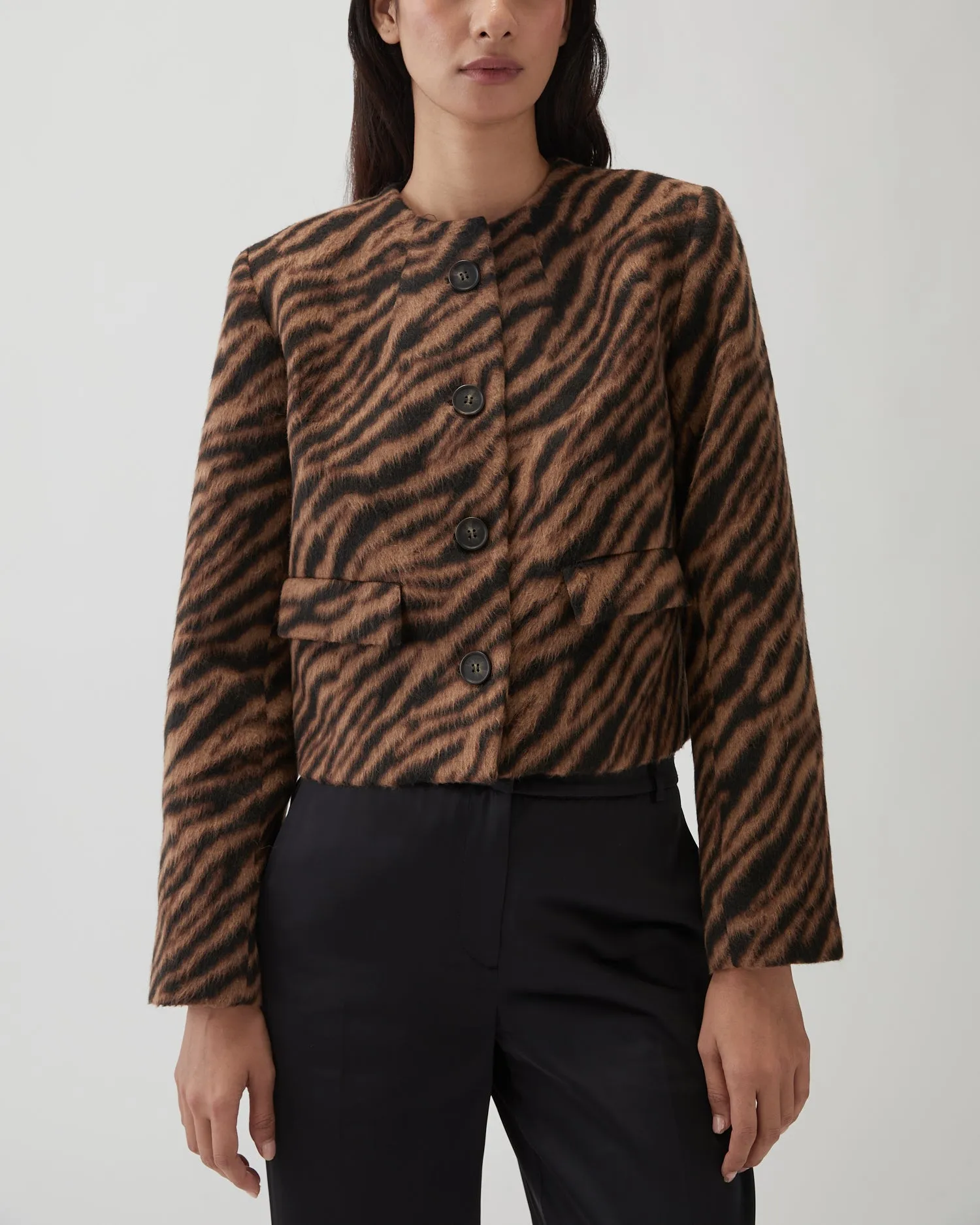 Cleo Jacket Wool Blend Jacquard Tiger Beige sold by Rejina Pyo product image thumbnail 2