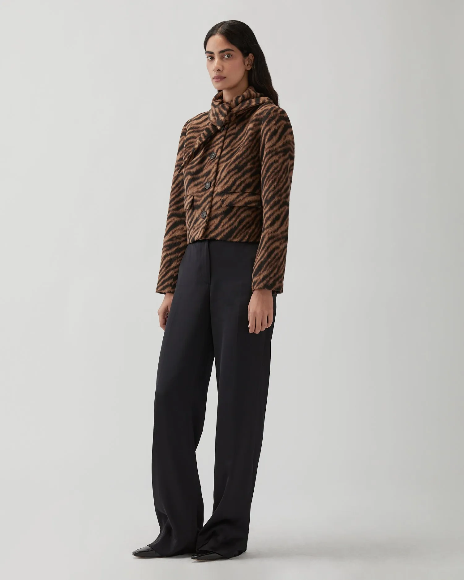 Cleo Jacket Wool Blend Jacquard Tiger Beige sold by Rejina Pyo product image thumbnail 3