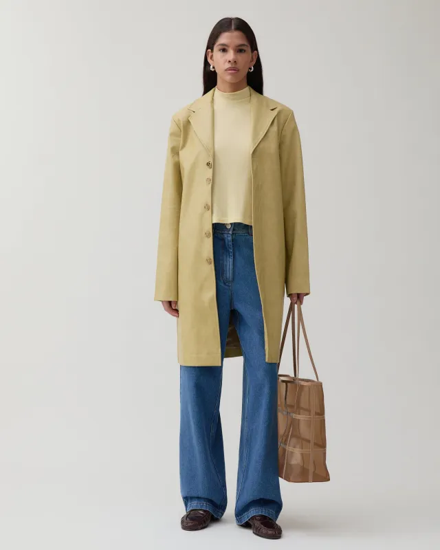 Samantha Jacket Faux Leather Beige made by Rejina Pyo