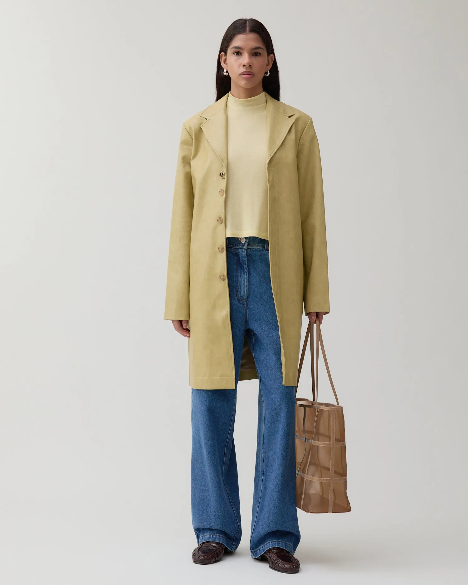 Samantha Jacket Faux Leather Beige sold by Rejina Pyo