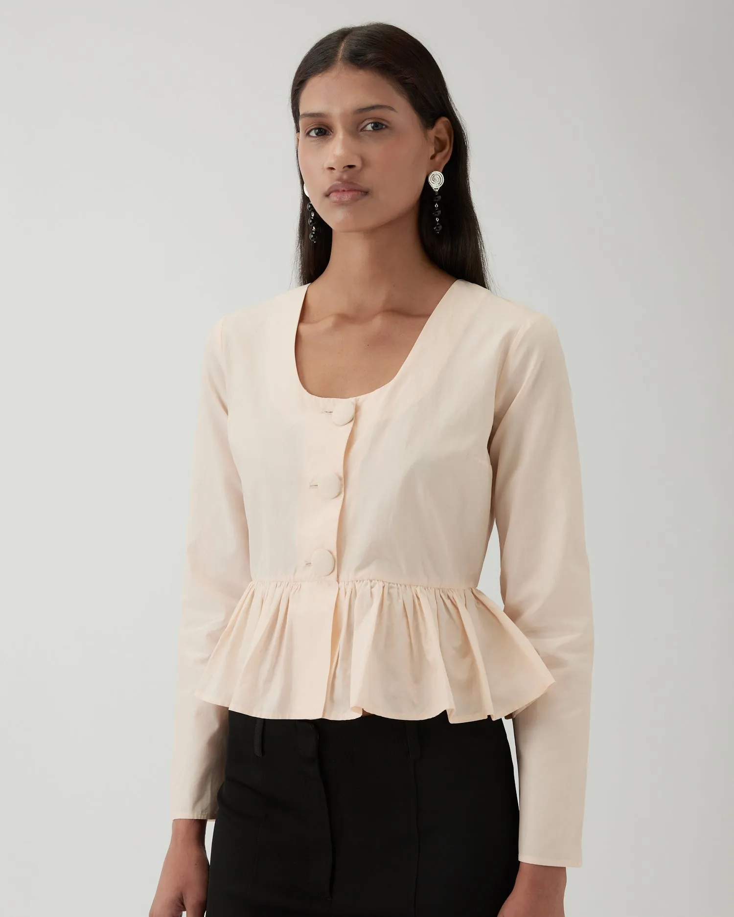 Lana Blouse Silk Blend Taffeta Apricot sold by Rejina Pyo product image thumbnail 2