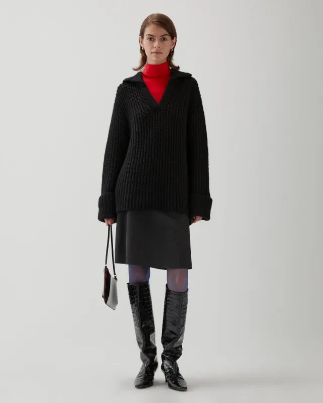 Alison Sweater Chunky Alpaca Black sold by Rejina Pyo