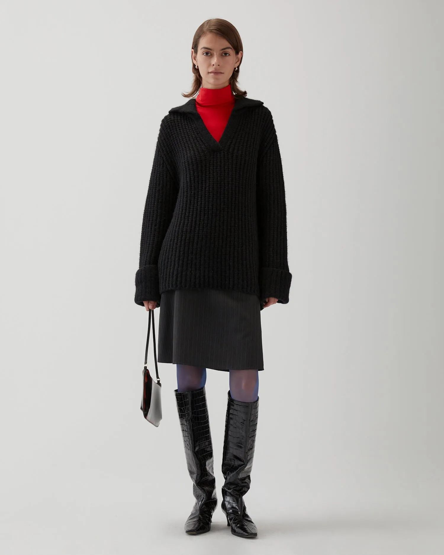 Alison Sweater Chunky Alpaca Black sold by Rejina Pyo