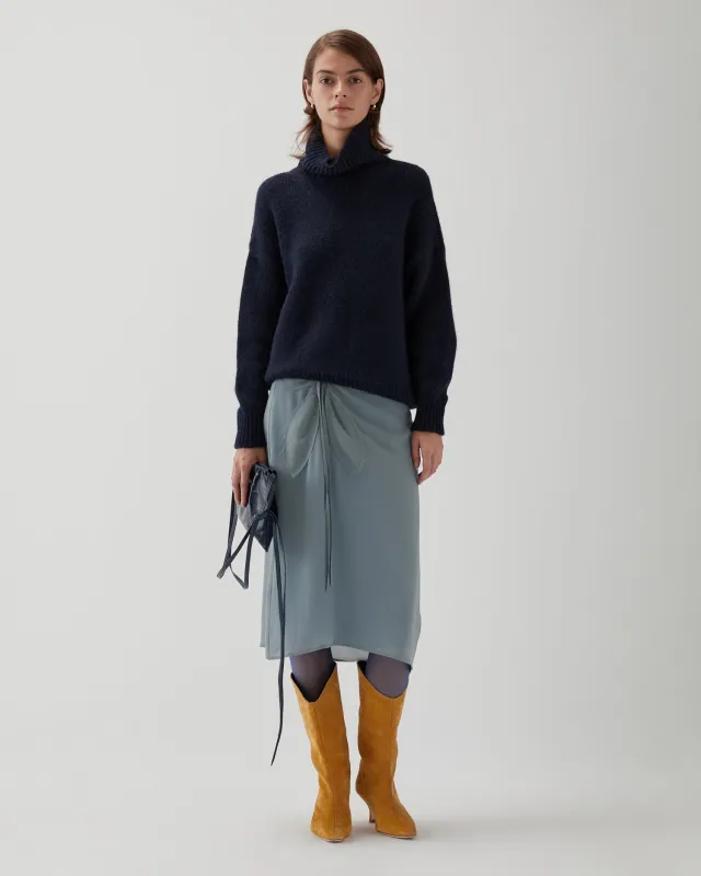 Claudia Sweater Chunky Alpaca Navy sold by Rejina Pyo