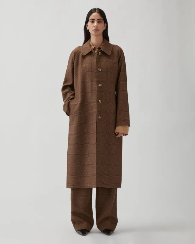 Alice Coat Wool Check Brown sold by Rejina Pyo