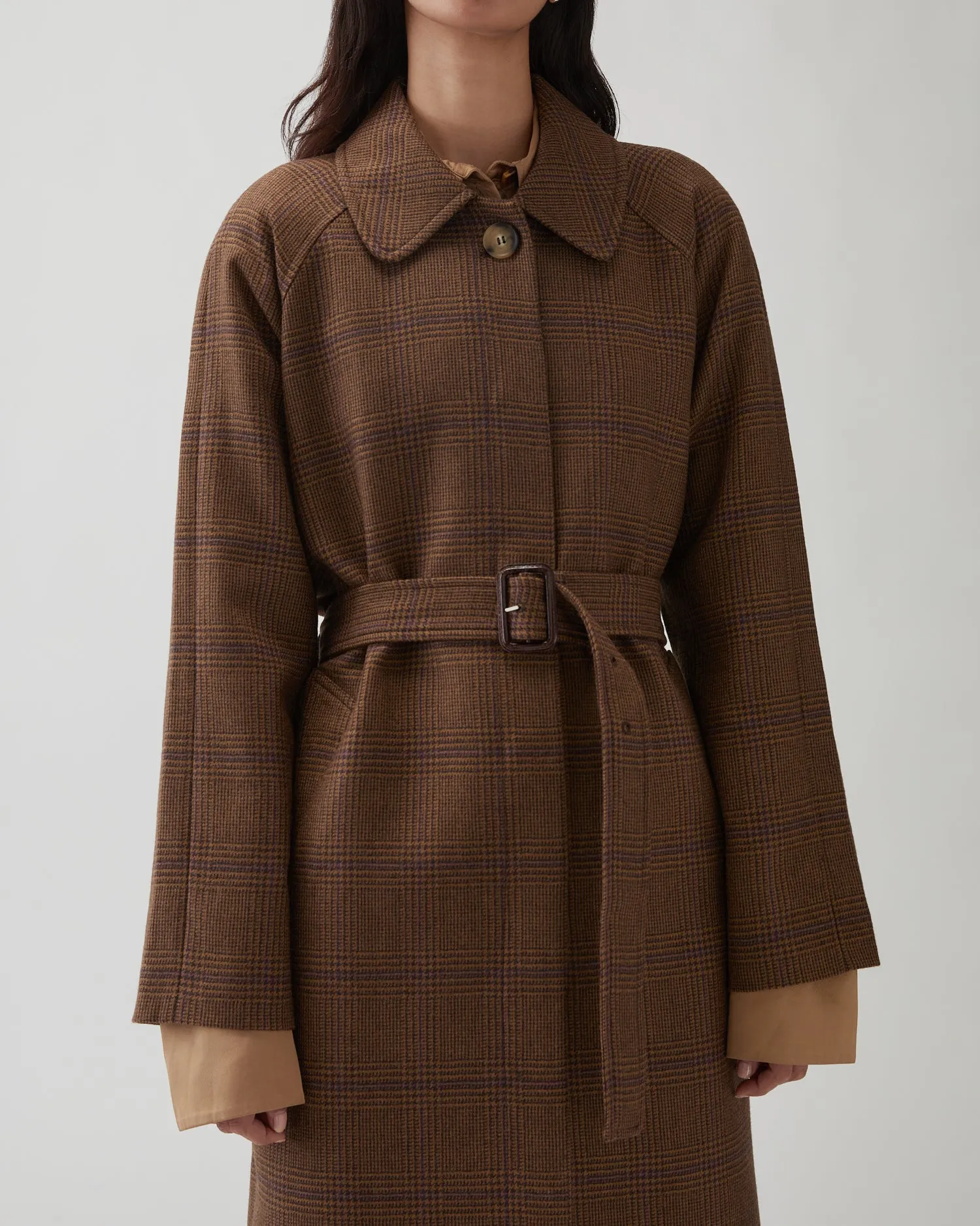 Alice Coat Wool Check Brown sold by Rejina Pyo product image thumbnail 2