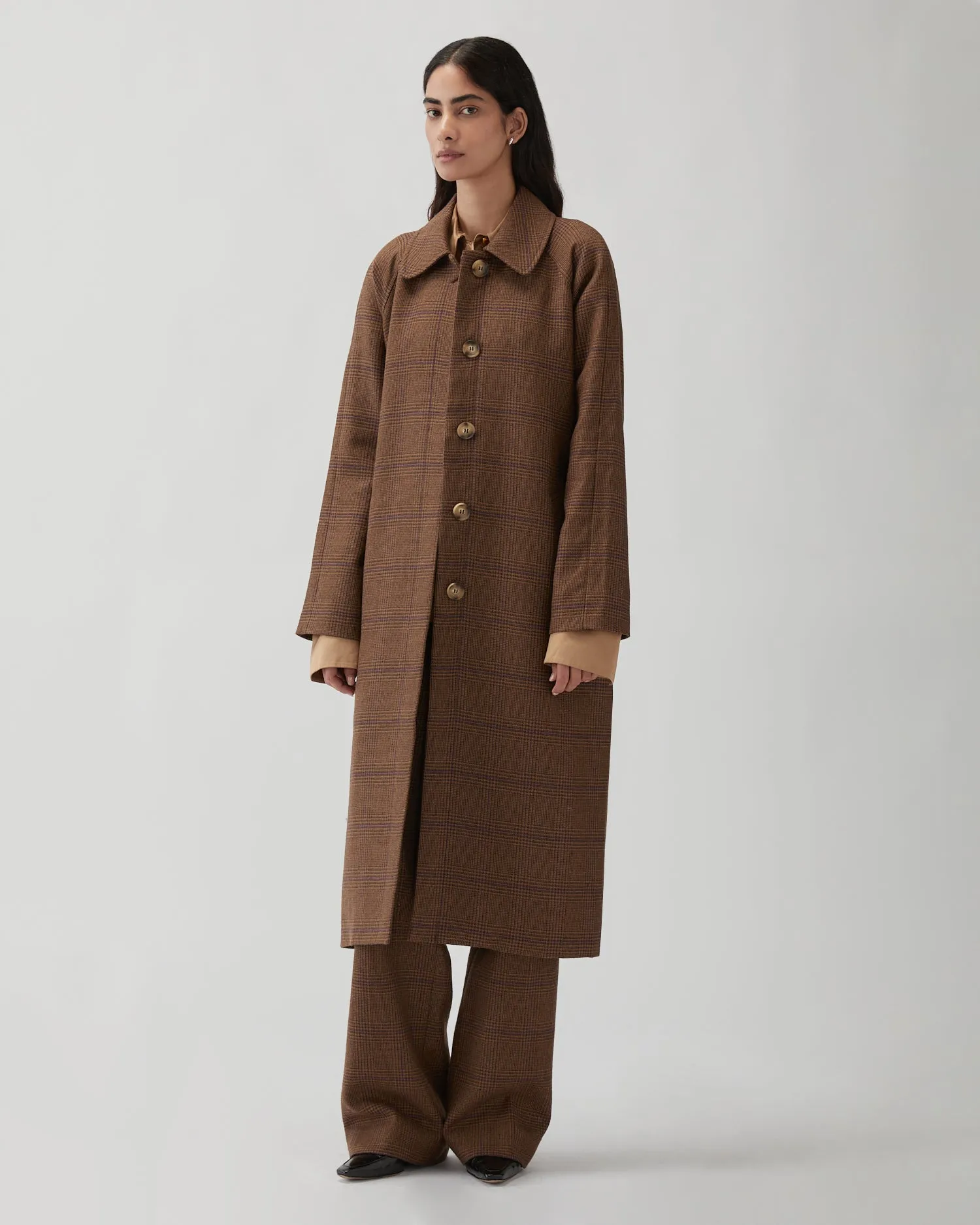 Alice Coat Wool Check Brown sold by Rejina Pyo product image thumbnail 4