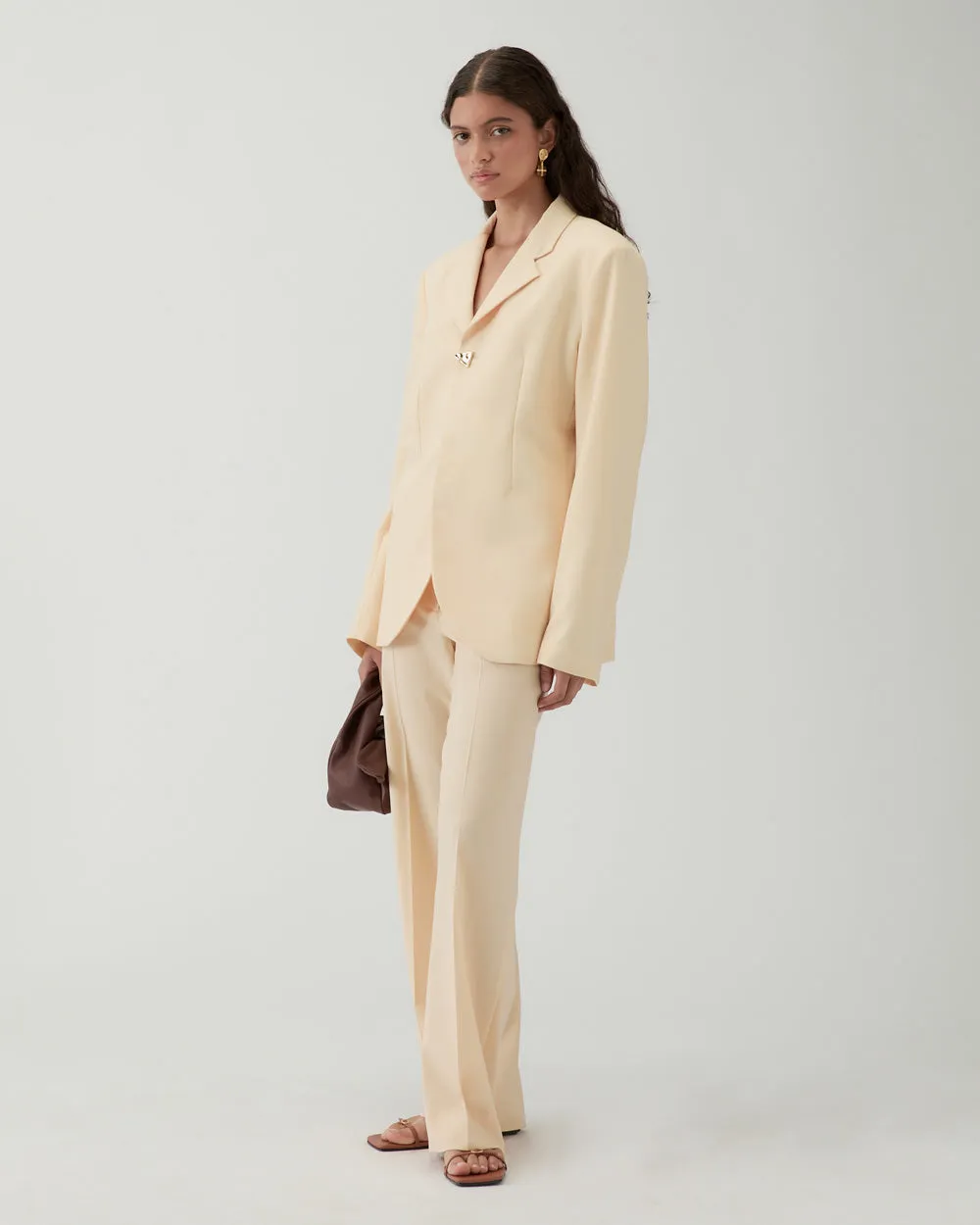 Isla Blazer Wool Blend Suiting Butter sold by Rejina Pyo product image thumbnail 4