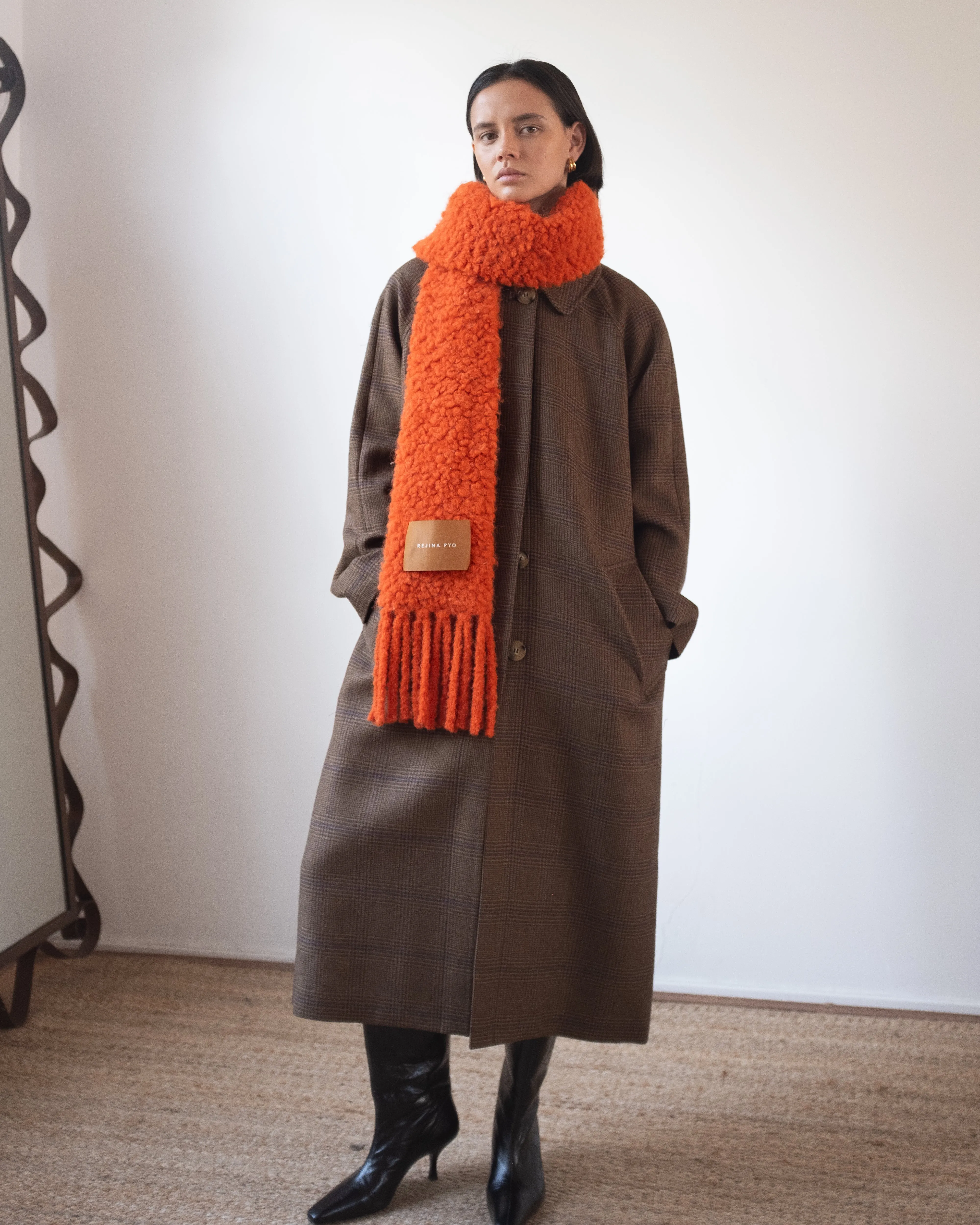 Fringe Scarf Bouclé Alpaca Orange sold by Rejina Pyo product image thumbnail 2