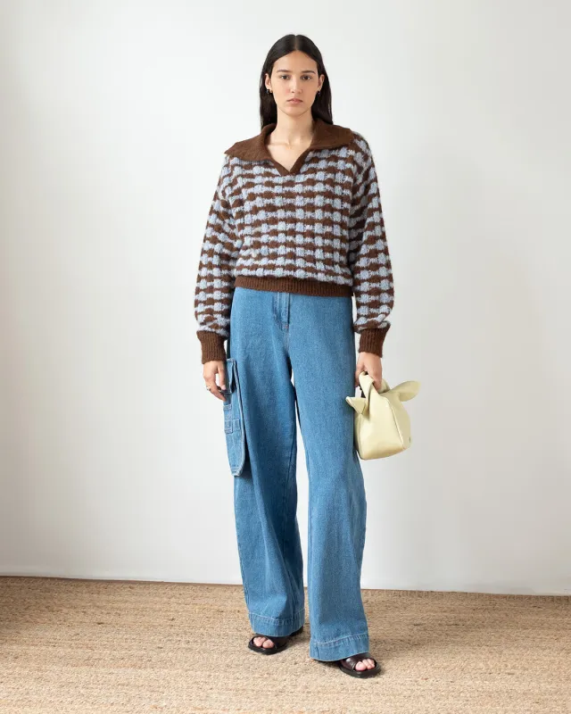 Rae Sweater Alpaca Blend Blue sold by Rejina Pyo