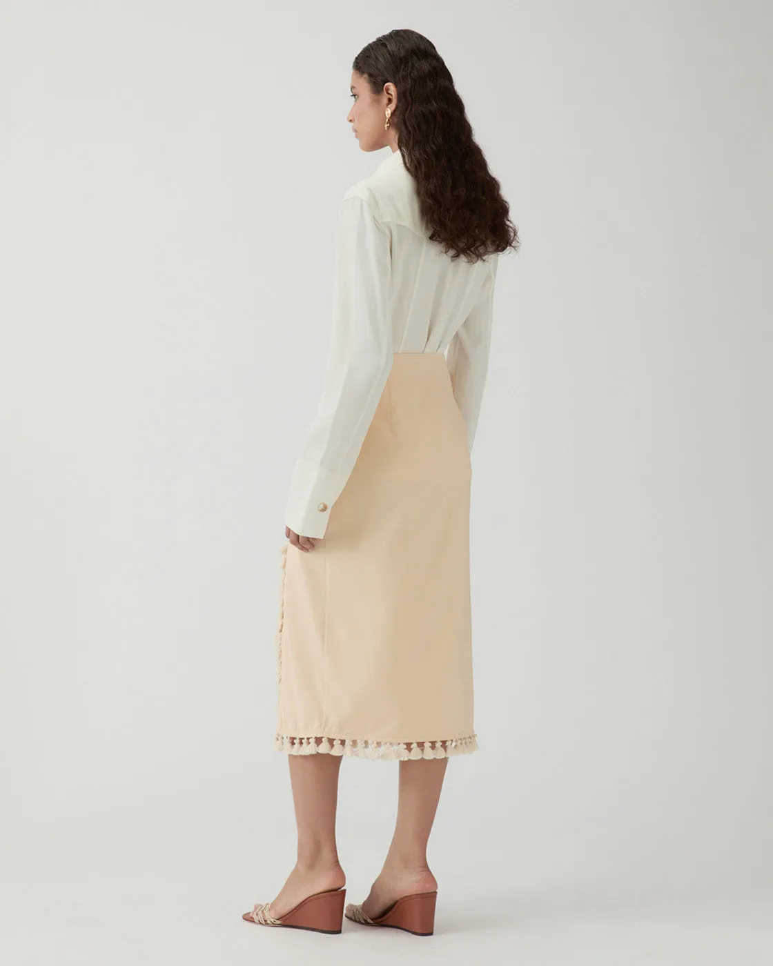 Ayla Skirt Wool Blend Suiting Butter sold by Rejina Pyo product image thumbnail 5