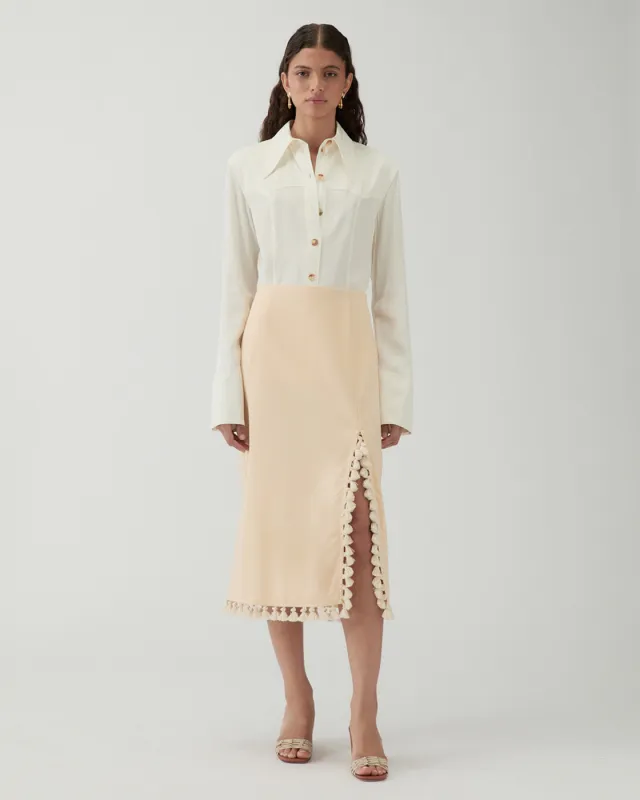 Ayla Skirt Wool Blend Suiting Butter sold by Rejina Pyo