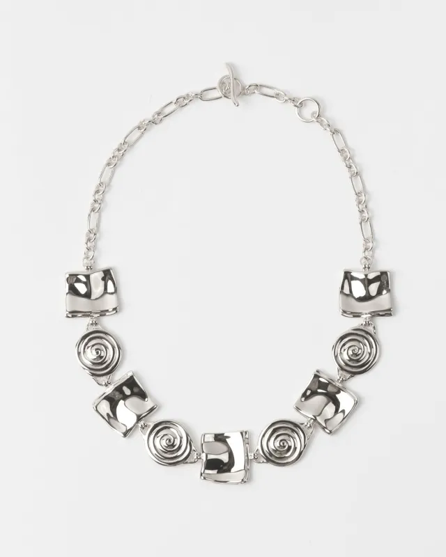 Squiggle Necklace Silver Plated made by Rejina Pyo