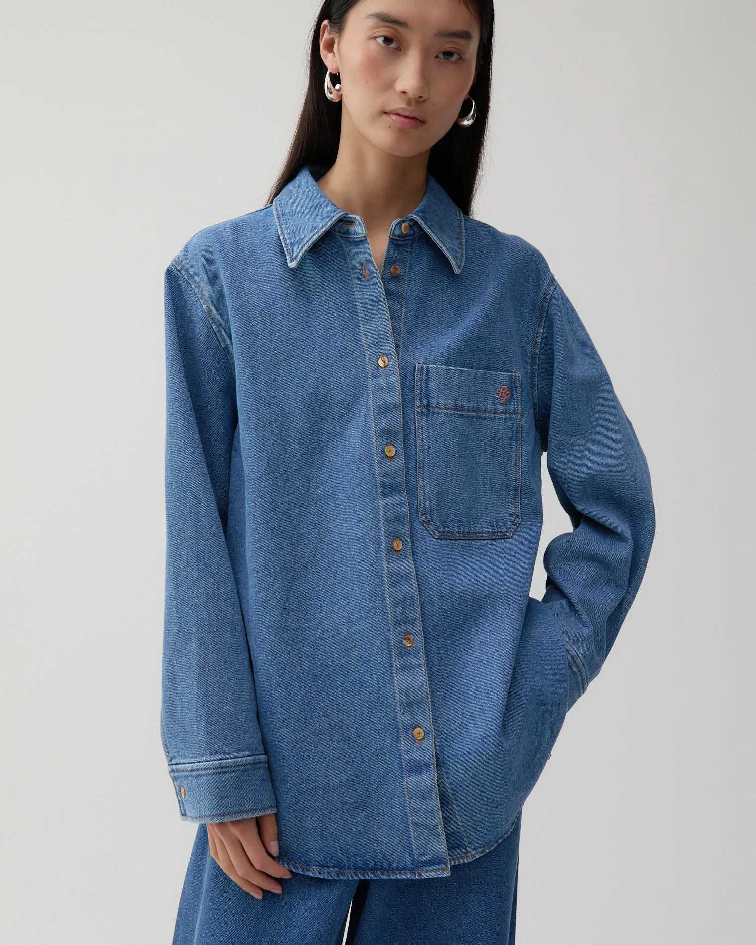 Caprice Shirt Organic Cotton Denim Indigo sold by Rejina Pyo product image thumbnail 2