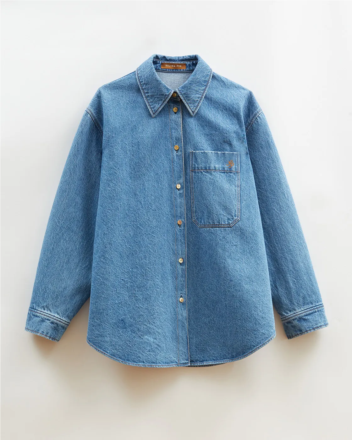 Caprice Shirt Organic Cotton Denim Indigo sold by Rejina Pyo product image thumbnail 5