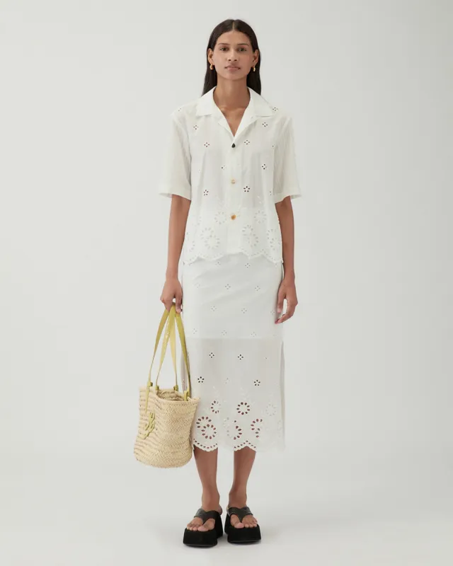 Marty Shirt Cotton Embroidery Cream made by Rejina Pyo