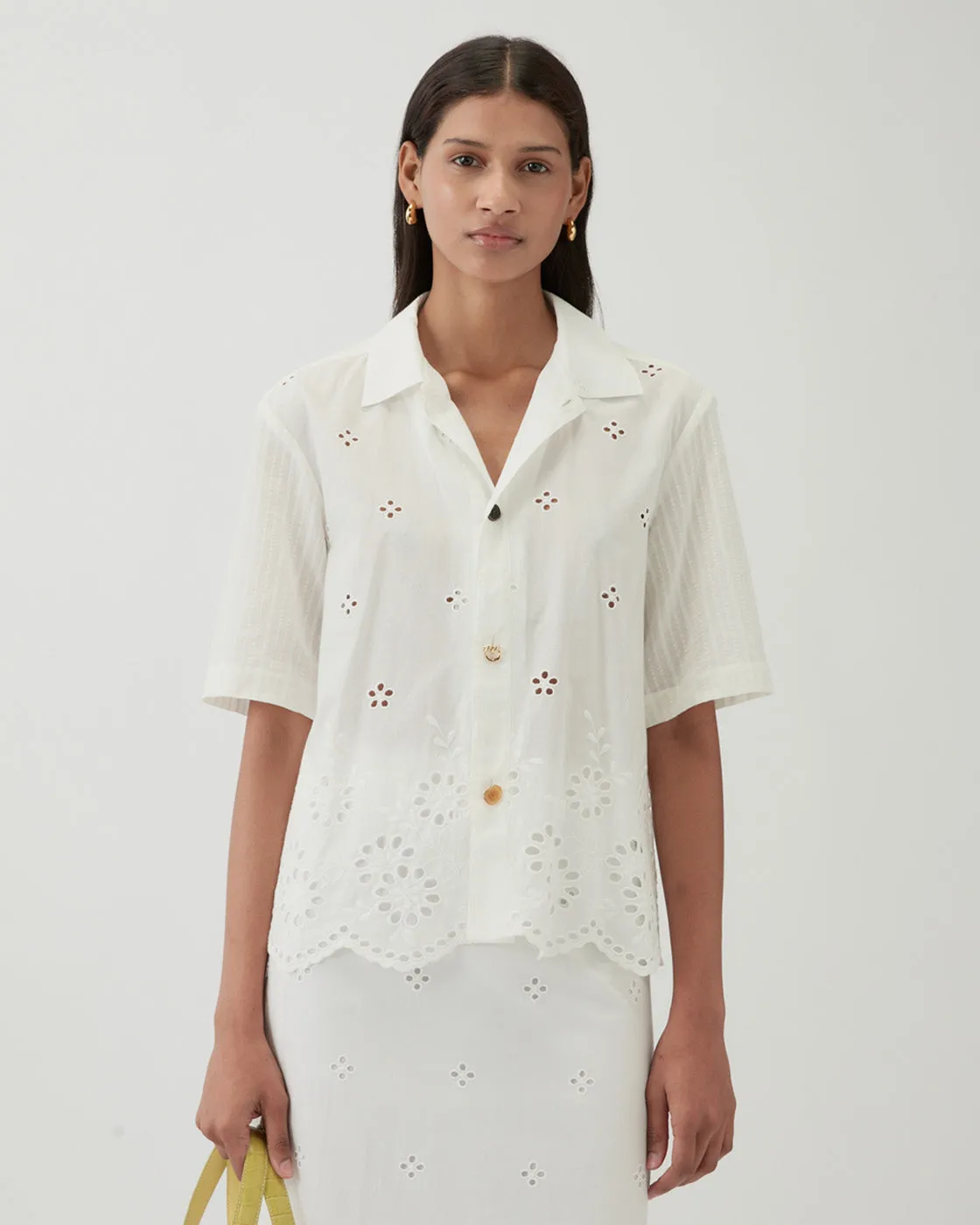 Marty Shirt Cotton Embroidery Cream sold by Rejina Pyo product image thumbnail 3