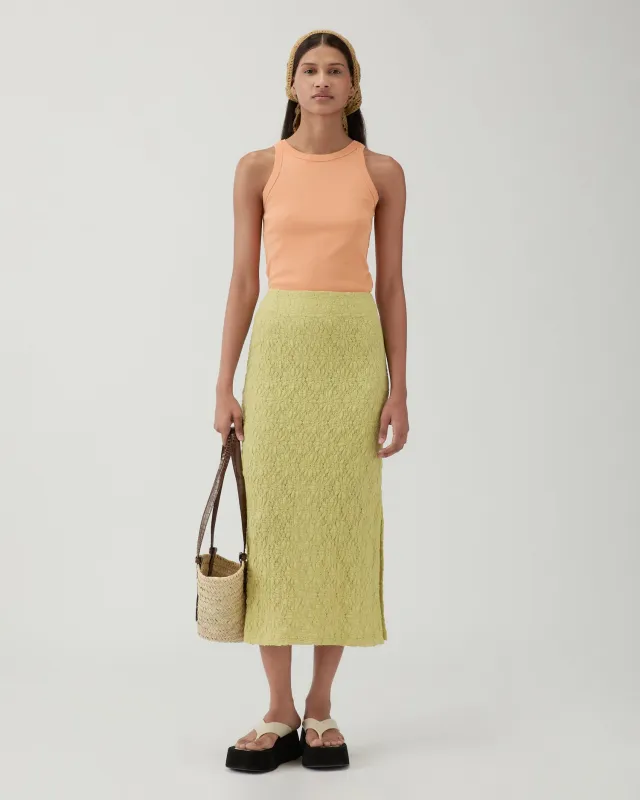 Justine Skirt Lace Floral Lime made by Rejina Pyo