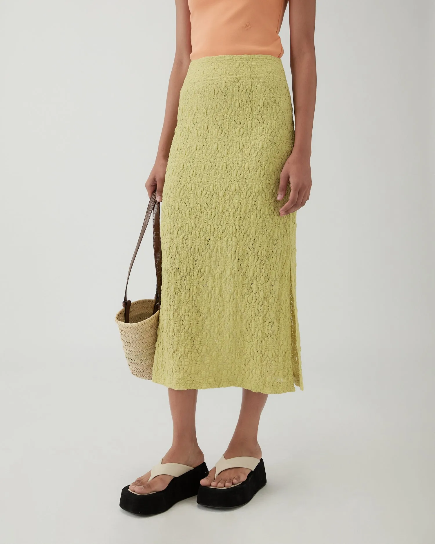 Justine Skirt Lace Floral Lime sold by Rejina Pyo product image thumbnail 2