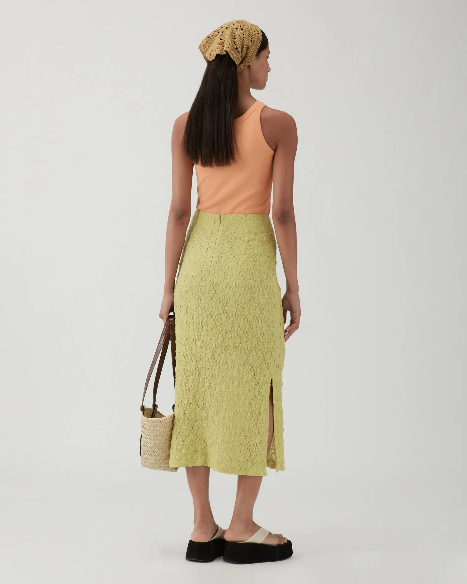 Justine Skirt Lace Floral Lime sold by Rejina Pyo product image thumbnail 4