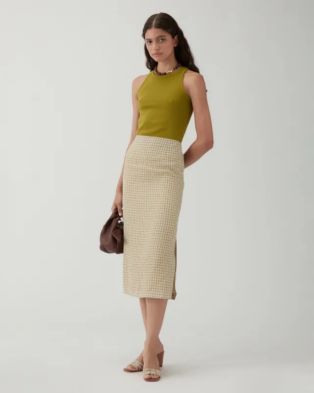 Justine Skirt Check Green made by Rejina Pyo