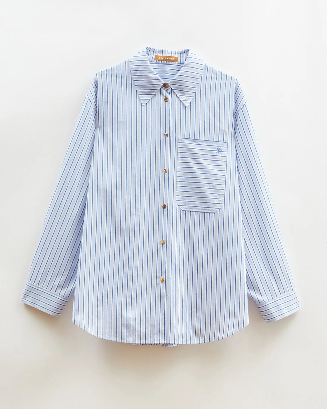 Caprice Shirt Cotton Stripe Blue sold by Rejina Pyo product image thumbnail 4