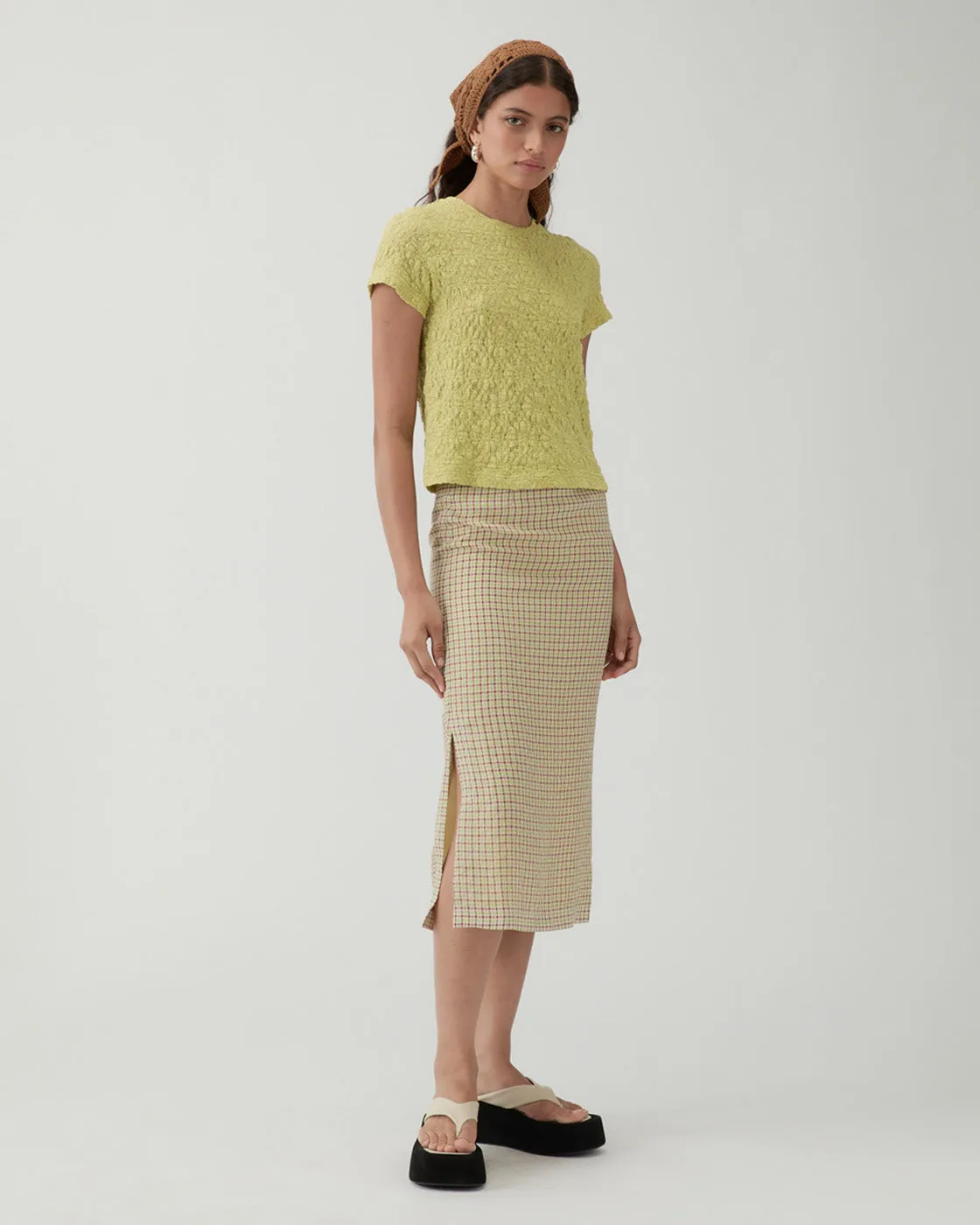 Adina T-shirt Lace Floral Lime sold by Rejina Pyo product image thumbnail 3