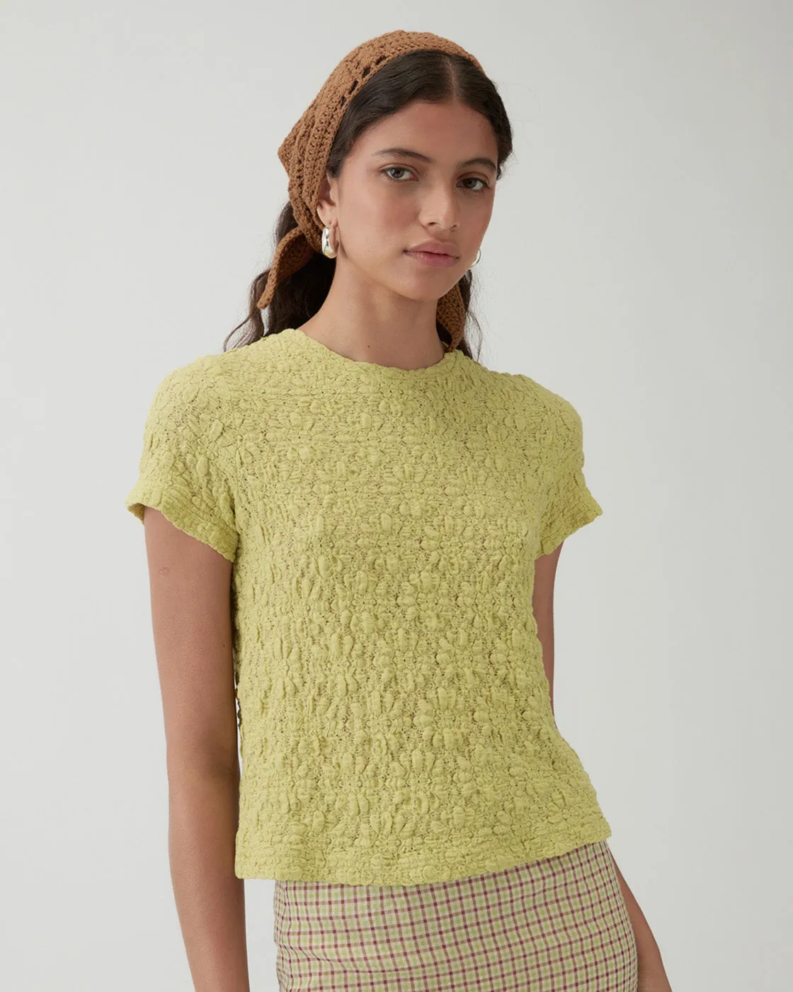 Adina T-shirt Lace Floral Lime sold by Rejina Pyo product image thumbnail 2