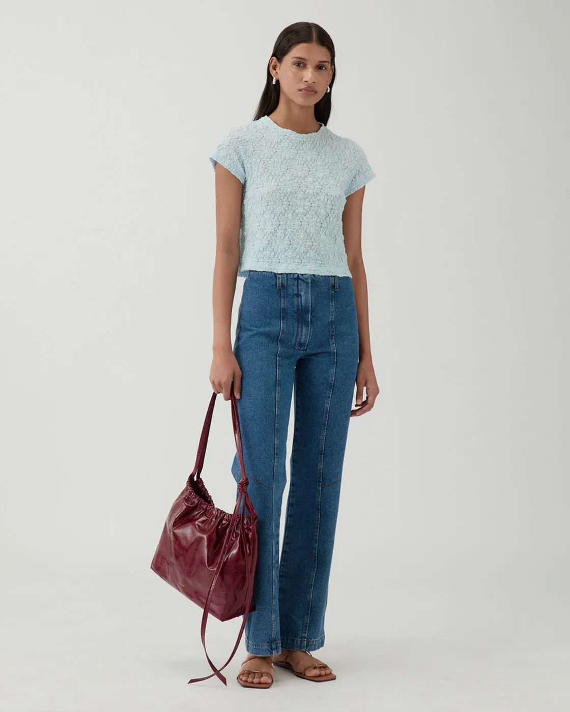 Adina T-shirt Lace Floral Blue sold by Rejina Pyo product image thumbnail 4