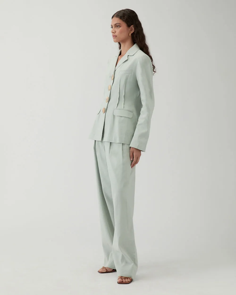 Etta Jacket Viscose Linen Blend Blue sold by Rejina Pyo product image thumbnail 3