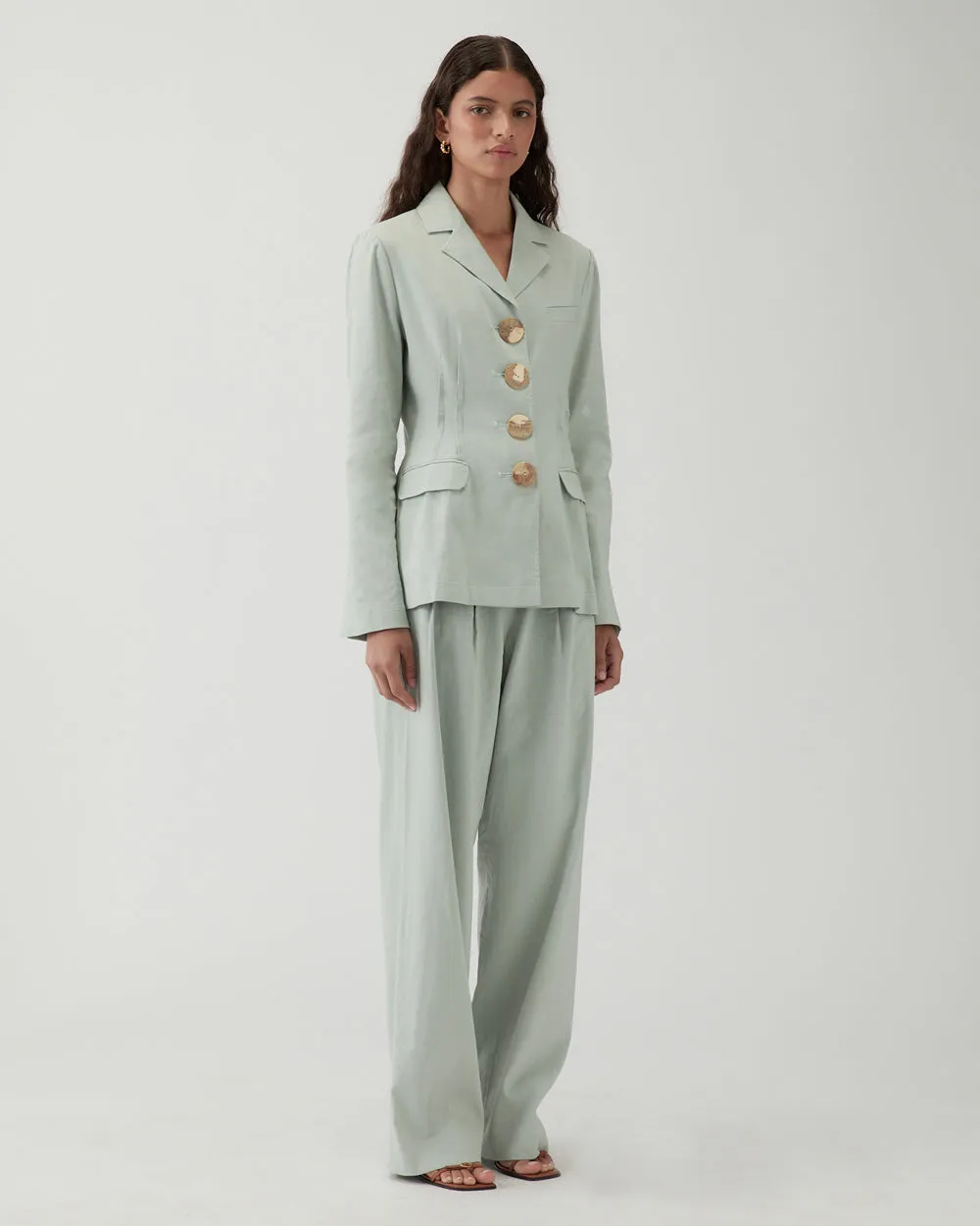 Etta Jacket Viscose Linen Blend Blue sold by Rejina Pyo product image thumbnail 2