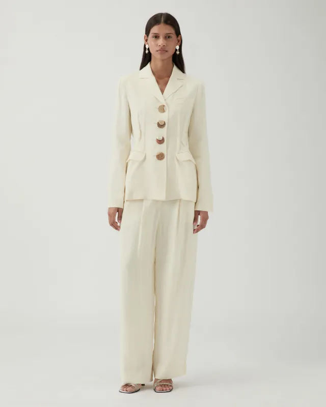 Etta Jacket Viscose Off-White made by Rejina Pyo