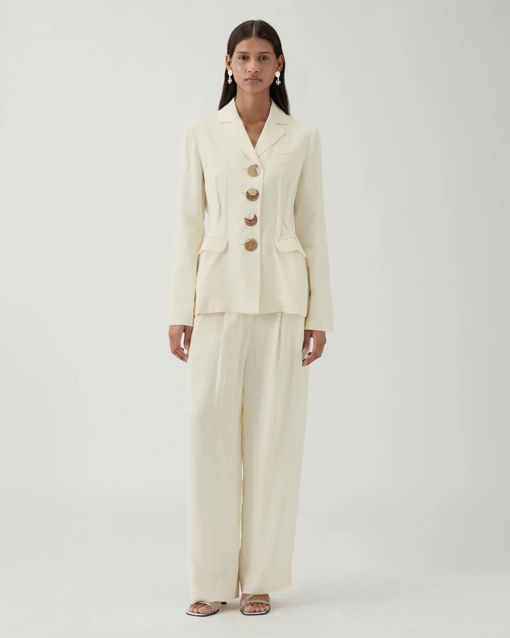 Etta Jacket Viscose Off-White sold by Rejina Pyo