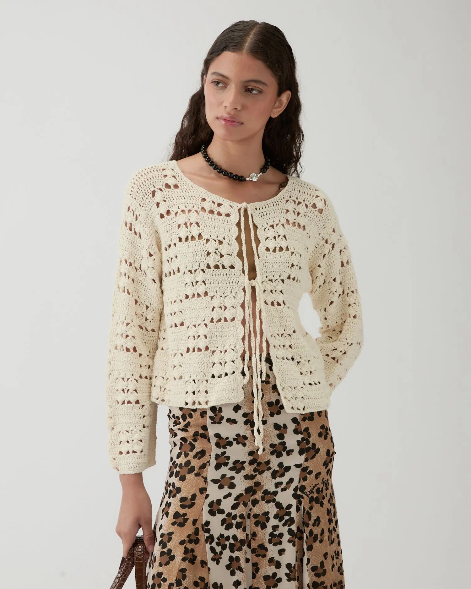 Caro Cardigan Organic Cotton Cream sold by Rejina Pyo product image thumbnail 5