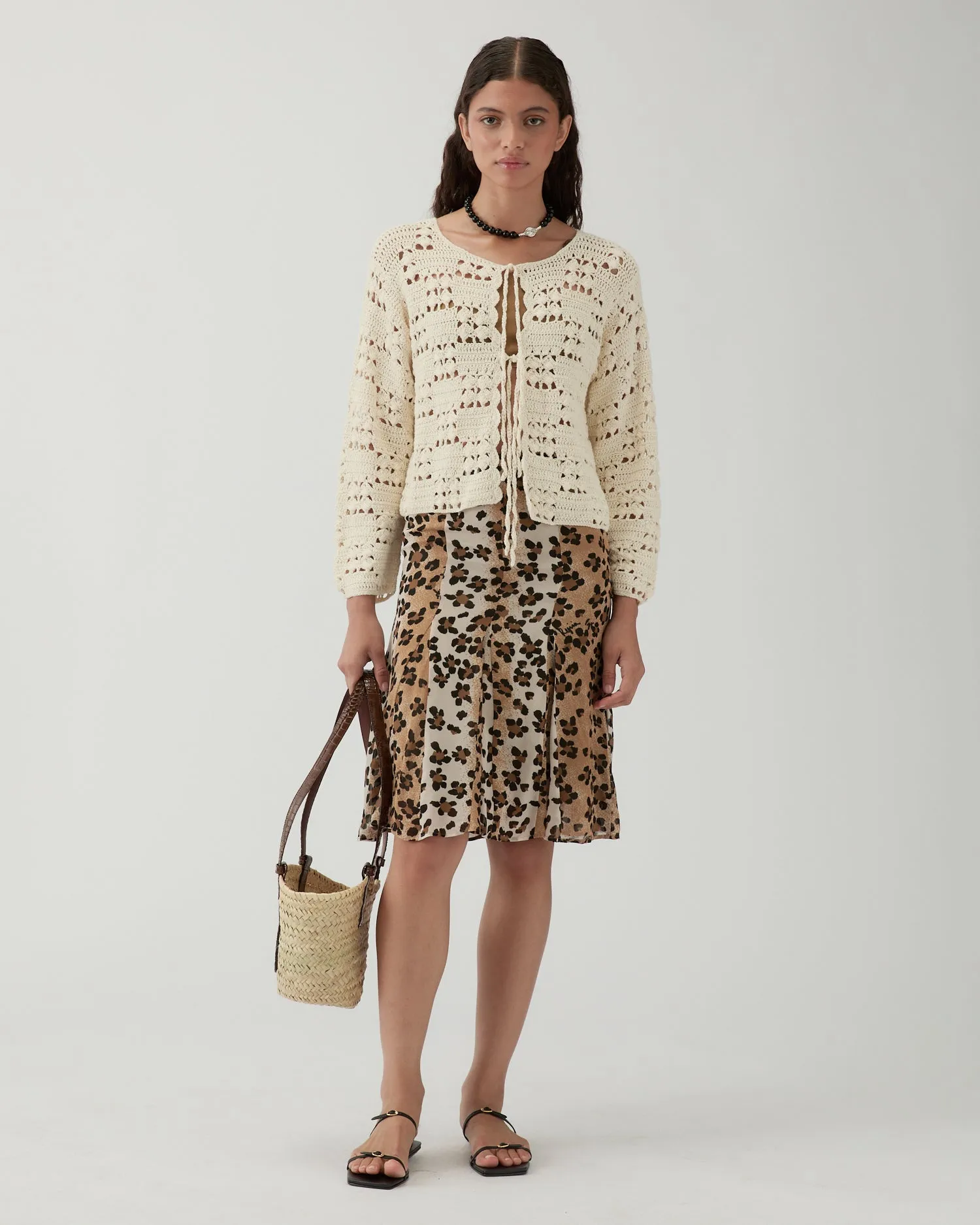 Caro Cardigan Organic Cotton Cream sold by Rejina Pyo