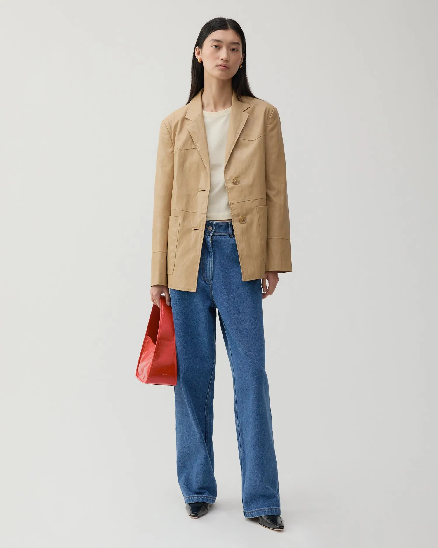 Andrea Jacket Faux Leather Beige sold by Rejina Pyo product image thumbnail 2